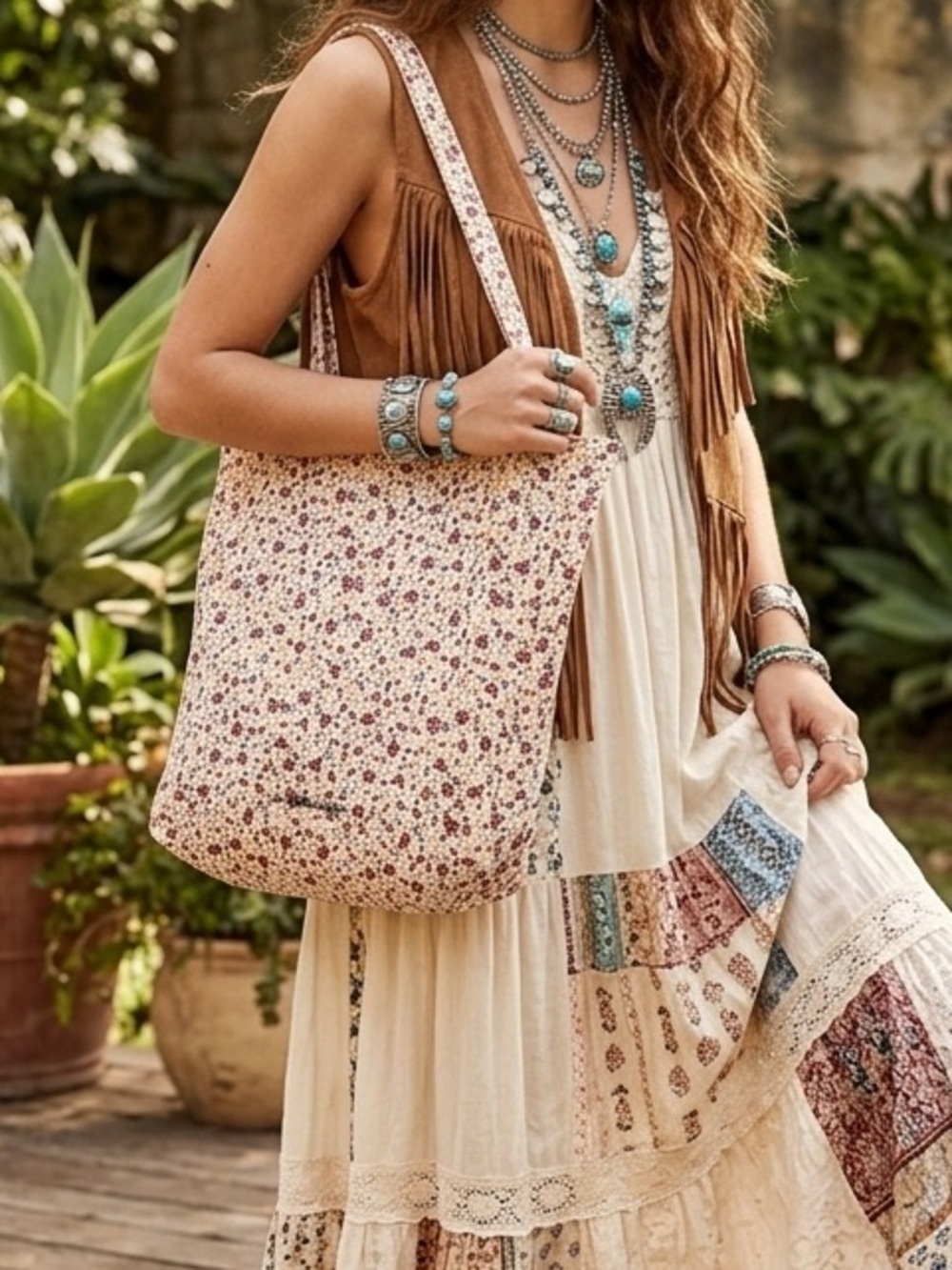 COTTON-ON FOUNDATION Floral Canvas Tote Bag - Cream FLOWER PRINT Multicolor